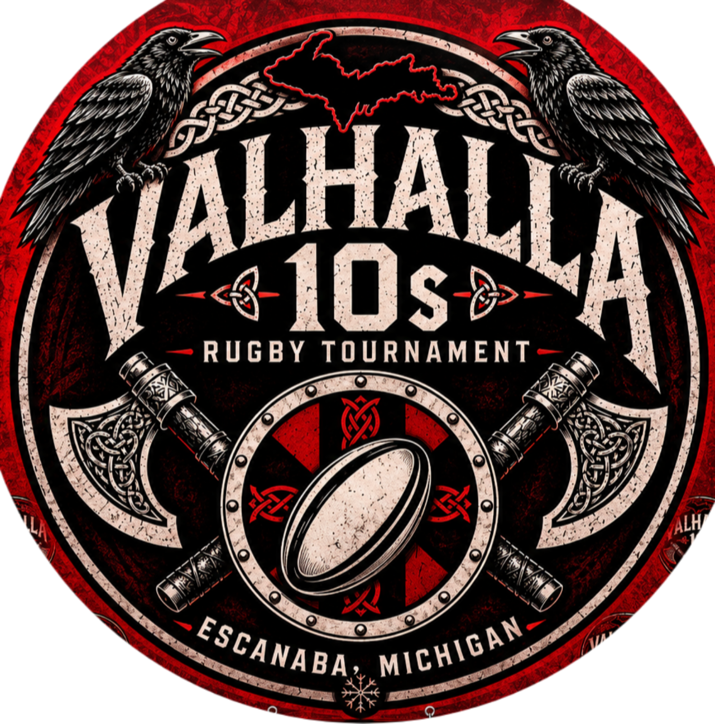 Valhalla 10s Rugby Tournament — official logo, Escanaba Michigan